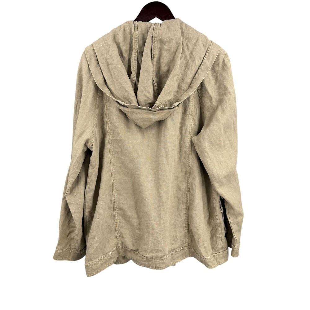 Free People Linen Jacket Hooded Utility Oversized Beige Small - Picture 2 of 7